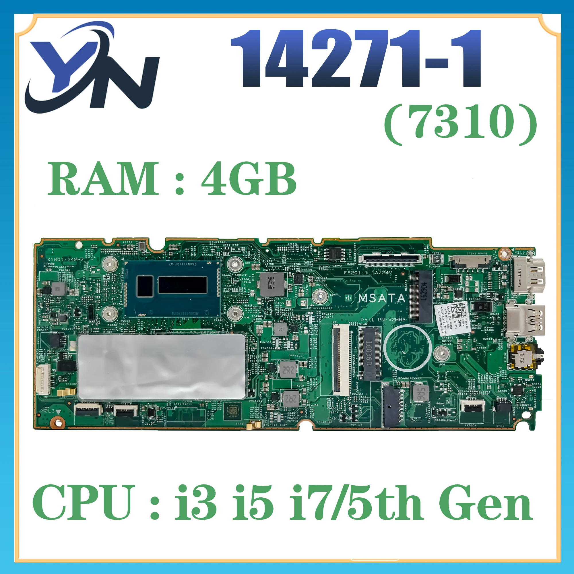 14271-1 Материнская плата для ноутбука Dell Chromebook 13 7310 Материнская плата i3 i5 i7 5-го поколения / 4 ГБ 100% ТЕСТ В НОРМЕ0