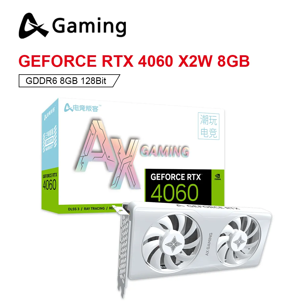 2023 AX Gaming Новая видеокарта GDDR6 RTX 4060 8G Gaming Nvidia GPU Видеокарты 8Pin 128 бит RTX4060 4060 placa de vídeo0