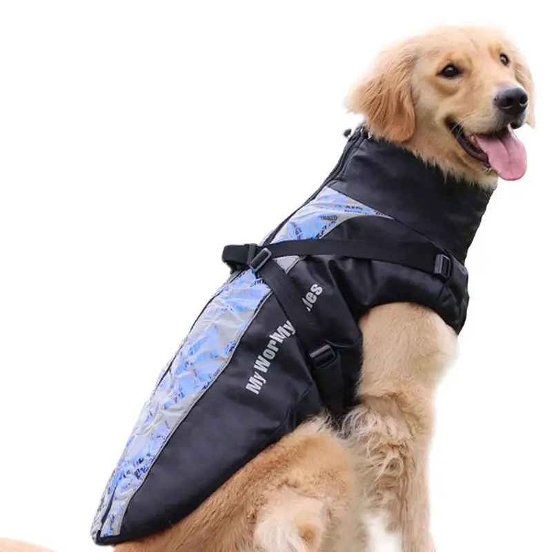 Зимняя куртка для собак Светоотражающие пальто для собак для зимы Плюшевая одежда для собак Стильные товары для домашних животных Ветрозащитное пальто для собак для больших собак0