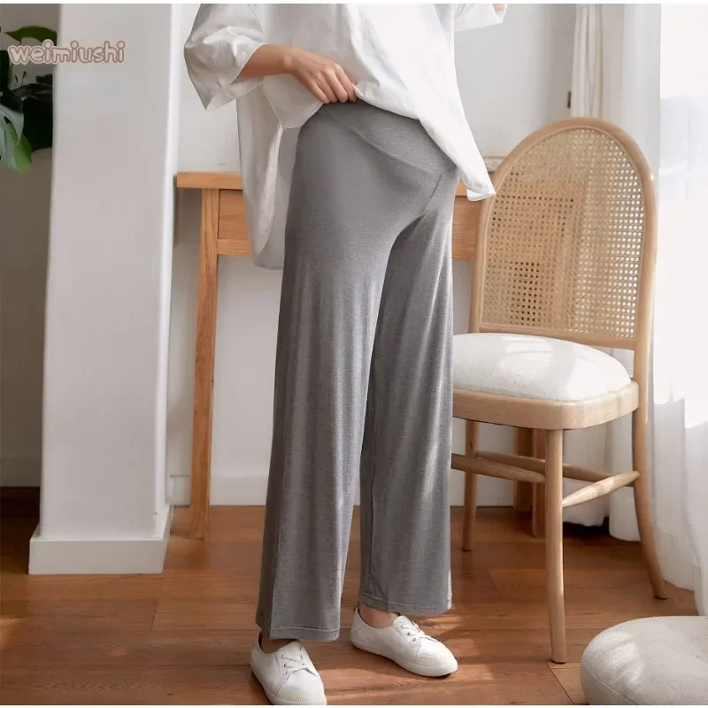Женские широкие брюки для весенней и осенней верхней одежды с прямым и обвисшим ощущением Новая одежда для беременных2
