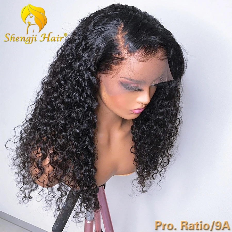 13x6 Кудрявый кружевной передний парик предварительно выщипанный с детскими волосами 200% бразильский Remy Lace Передние парики из человеческих волос для черных женщин Shengji Hair3