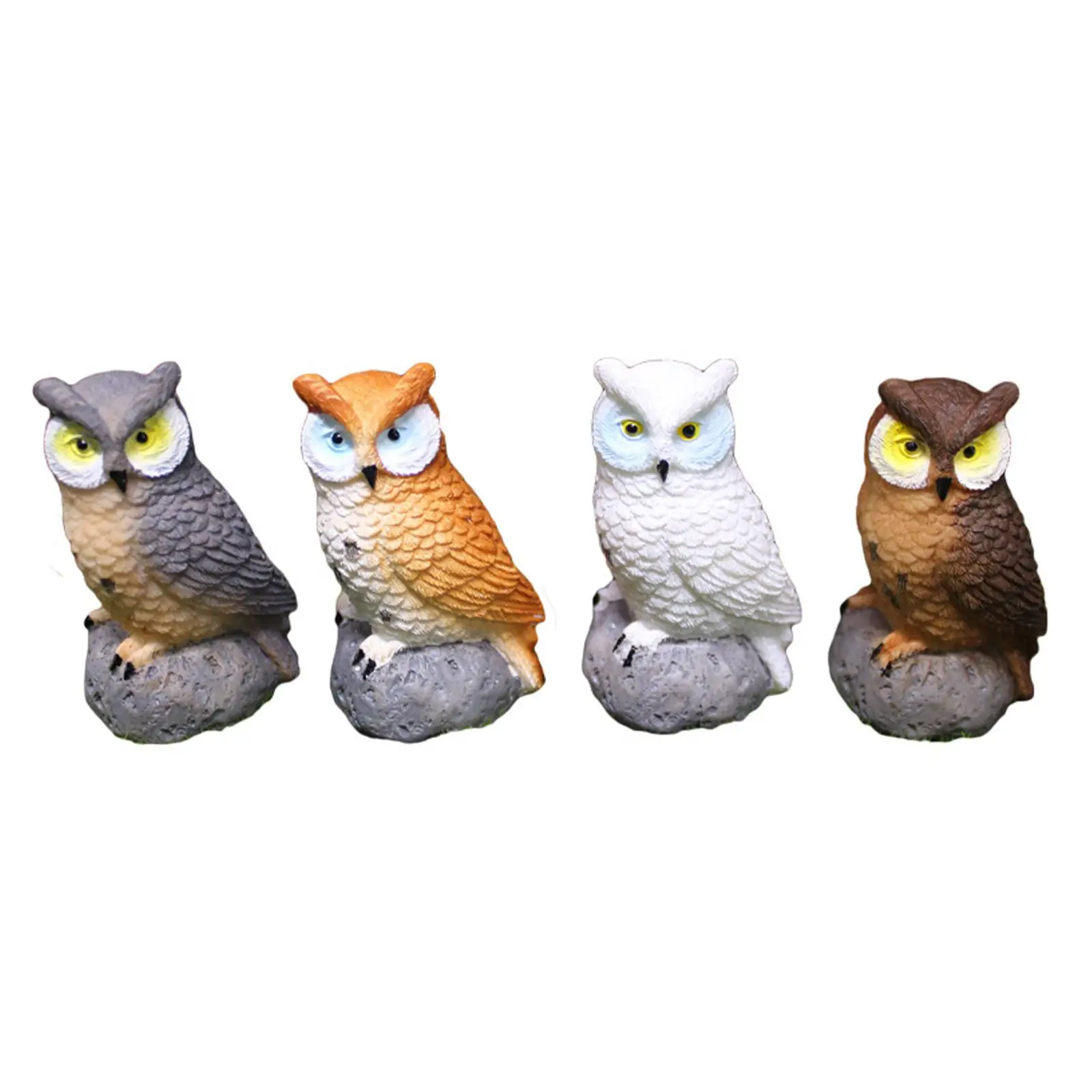 4x Смоляные миниатюрные фигурки птиц и миниатюрных сов для декора бонсай3