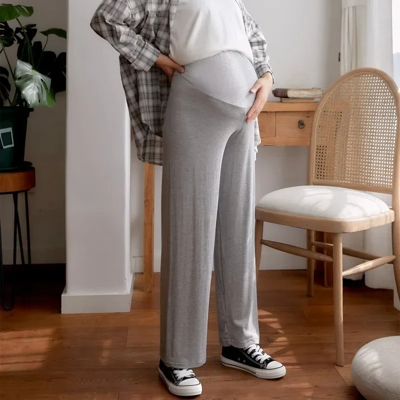 Женские широкие брюки для весенней и осенней верхней одежды с прямым и обвисшим ощущением Новая одежда для беременных3