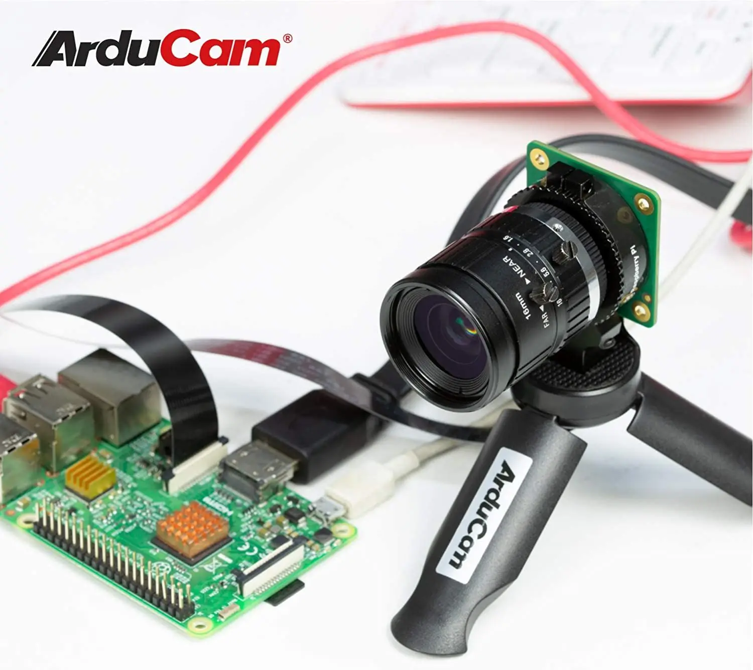 Объектив Arducam C-Mount для высококачественной камеры Raspberry Pi, фокусное расстояние 16 мм с ручной фокусировкой и регулируемой диафрагмой3