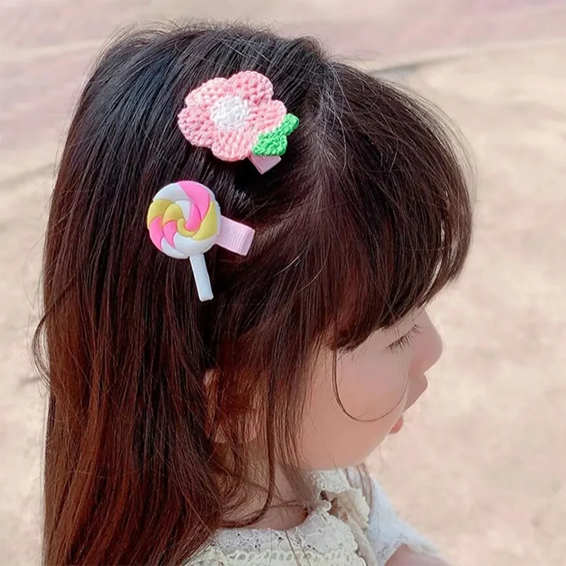 14 штук мультяшный набор детских заколок для волос цветок фруктовый ребенок девочка заколка для волос челка заколка для волос детские мультяшные аксессуары для волос5
