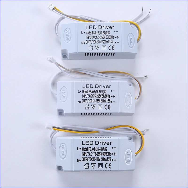 светодиодный драйвер 3 цвета адаптер для светодиодного освещения AC220V Неизоляционный трансформатор для замены светодиодного потолочного светильника 12-50 Вт5