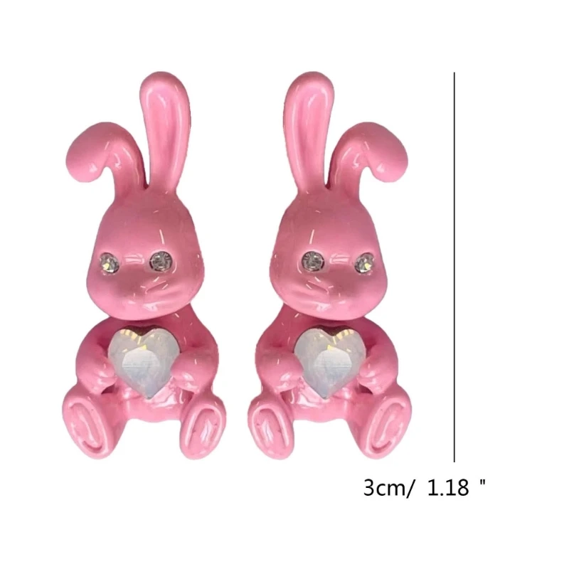 Стильные серьги с любовью кролика Зайчики Серьги Аксессуары для вечеринок Серьги с животными Уникальный рождественский подарок F19D5