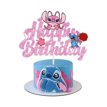 Disney Stitch Принадлежности для вечеринки по случаю дня рождения Бумажная посуда Чашка Тарелка Торттоппер Салфетка Аксессуары для вечеринок Украшение Девочка Мальчик Игрушка Подарок