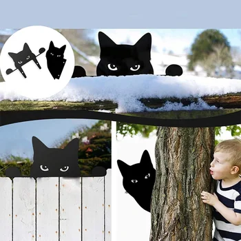 Открытый сад Акриловое украшение Ресторан Стена Окно Висячая Скульптура Животное Черная кошка Коллекция картин Подарок