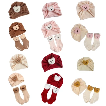 Весна-Осень Шапка или Напольные Носки Обувь Для Младенцев Мультяшные Детские Шапки H37A