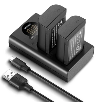 NEEWER DMW-BLK22 Сменный аккумулятор и зарядное устройство, 2 аккумулятора емкостью 2400 мАч и двухканальное USB-зарядное устройство типа C,