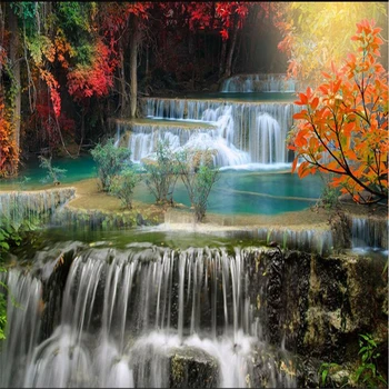 beibehang 3D пейзаж водопад красивый пейзаж живопись ТВ фон на заказ большие фрески обои papel de parede