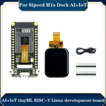 Для док-станции Sipeed M1S + модуль M1S + 1,69-дюймовый сенсорный экран + 2-мегапиксельный комплект камеры AI+IOT Tinyml RISC-V Linux Плата для разработки искусственного интеллекта