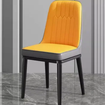 Металлические ножки Обеденные стулья для еды Желтый Nordic Эргономичные мобильные обеденные стулья Гостиная Современная мебель для дома Cadeiras de Jantar