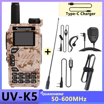 UV K5 Quansheng Walkie Talkie Портативное радио 50-600 МГц AM FM Двустороннее радио DTMF Беспроводное радиоприемник дальнего действия UV-K6 (58)