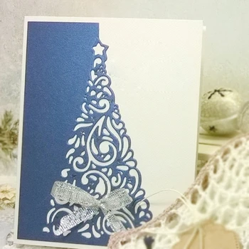 Рождественская елка Металлический режущий штамп для креативного рождественского шаблона тиснения на рождественскую тему для DIY Бумажные поделки Фотоальбомы Декор