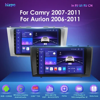 CarPlay 9'' Android Авто Радио Мультимедийный Плеер Для Toyota Camry Aurion 40 50 2006-2011 Автомобильная навигация GPS Cam BT