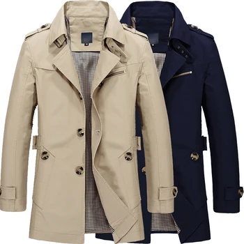 Мужское зимнее пальто, куртка из чистого хлопка цвета хаки, повседневная стирка Мужская одежда