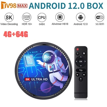 TV98MAX ТВ-приставка 4G+32G Allwinner H618 Android 12 Smart TV Box 2.4G+5G WIFI+Blutooth5.0 H265 TV98 Медиаплеер