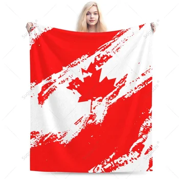 Одеяло Цвет флага Канады Фланелевый многофункциональный чехол для дивана для кемпинга Сохраняйте тепло