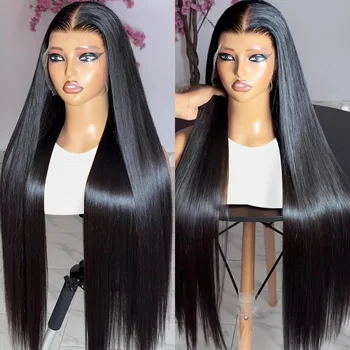 13x4 13x6 Bone Straight Lace Front Wigs Человеческие волосы 30 дюймов Бесклеевые HD Прозрачные бразильские парики из человеческих волос Remy для женщин