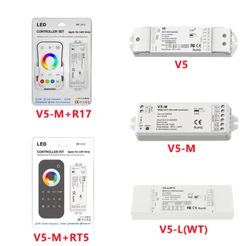 2,4 Гц Гц RGB + CCT RF CV светодиодная лента Контроллер удаленный WiFi / RF 5 в 1 Светодиодный контроллер RGB + цветной нажимный диммер 5 каналов