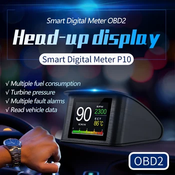 OBD HUD P10 Авто OBD2 Проекционный дисплей Бортовой компьютер Цифровой спидометр с расходом топлива Авто Электронные аксессуары
