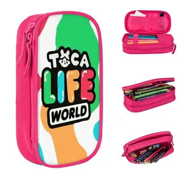 Game Toca Life World Cartoon Pencil Case Creative Pen Bags Creative Pens Bags для студента Большое хранение школьных принадлежностей Косметический чехол для карандашей