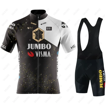 2023 Jumbo Visma Мужская велосипедная одежда Лето с коротким рукавом Джерси Комплект Шоссейный велосипед Короткая одежда Велосипед Велоспорт Джерси Комплект Рубашка