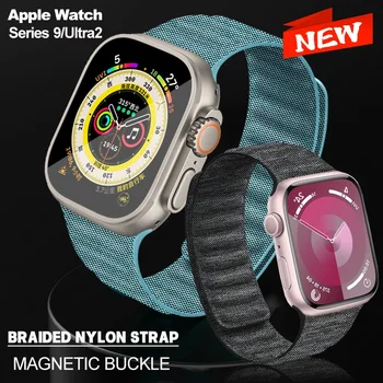 Новый магнитный ремешок для ремешка Apple Watch 49 мм 45 мм 41 мм 44 мм 40 мм 42 мм 38 мм Джинсовый браслет iWatch Series Ultra 2 9 8 7 6 5 4 3 SE