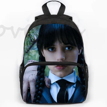 Nevermore Academy Wednesday Addams Print Рюкзак для студентов Мальчики Девочки Водонепроницаемая книжная сумка Дорожный рюкзак Повседневные школьные сумки