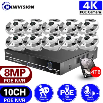 4K 8MP 10CH CCTV Система мониторинга 
