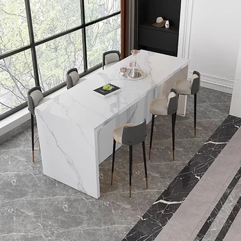 Белый Ресепшн Барный стол Квадратный индустриальный минималистичный коктейль-бар Обеденный стол Роскошная современная мебель для гостиной Mesa