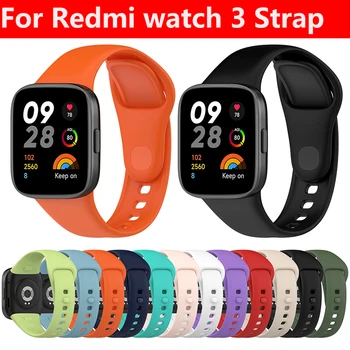  Силиконовый ремешок для часов Подходит для Xiaomi Redmi Watch 3 Ремешки для часов без кнопок Ремешок для умных часов