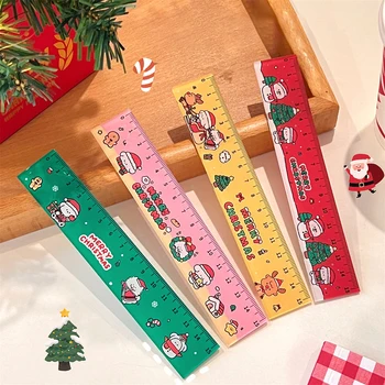 Мультяшная рождественская линейка Измерительный инструмент Милые рождественские подарки для детей Студент Kawaii Школьные канцелярские принадлежности