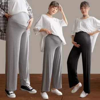 Женские широкие брюки для весенней и осенней верхней одежды с прямым и обвисшим ощущением Новая одежда для беременных
