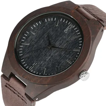 2017 Креативные деревянные часы с черным карбоном для мужчин и женщин Подарки Бамбуковые наручные часы ручной работы Модные спортивные кварцевые часы для мужчин