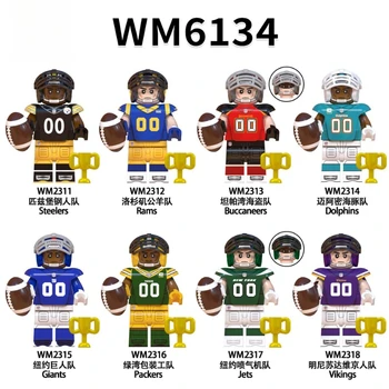 WM6134 Футбольная серия Нью-Йорк Джайентс Лос-Анджелес Рэмс Собранные игрушки для мальчиков из строительных блоков