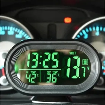 12 В 24 В цифровой вольтметр Новый электронный ночник Автомобильные часы 4 в 1 Многофункциональный автоматический термометр Автомобиль