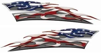 Для 2xWeston Знаки Светоотражающий американский флаг Мотоцикл Бензобак Пламенные наклейки