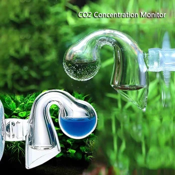  Стеклянный аквариум Индикатор CO2 Тестер жидкости для аквариума Монитор растений Трава CO2 Система проверки капель для аквариума Водные растения