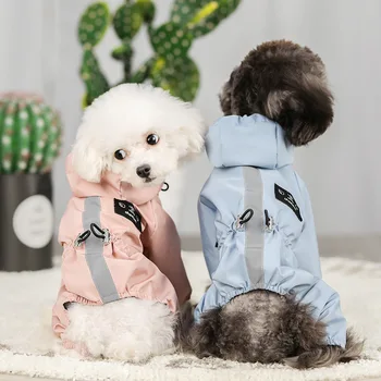 Светоотражающий плащ для собак Мягкая непроницаемая куртка из полиэстера для маленьких собак Pet Puppy Outfits Perro Abrigo Водонепроницаемая одежда для собак
