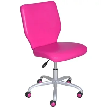 Офисное кресло со средней спинкой и роликами соответствующего цвета, искусственная кожа Fushia