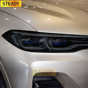 2 шт. Автомобильная фара Защитная пленка Восстановление фар Прозрачная черная наклейка из ТПУ для BMW X7 G07 2019 2020 - Аксессуары
