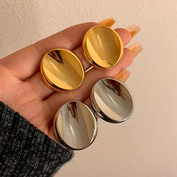 Kshmir Винтажные геометрические изогнутые круглые серьги-гвоздики для женщин и девочек Простые уникальные металлические ювелирные изделия повседневные аксессуары